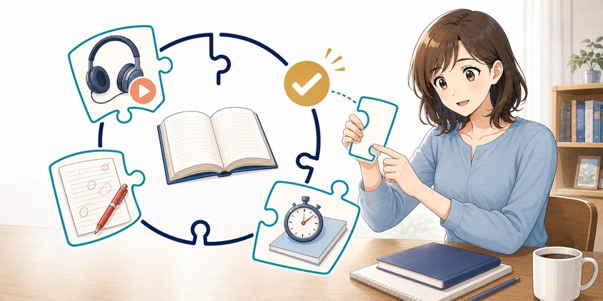 独学を続けながら必要な学習サポートだけを追加する女性