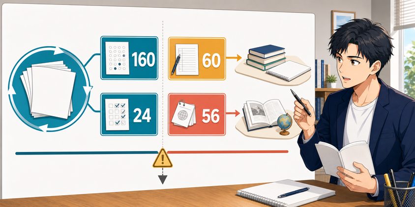 行政書士試験の配点から過去問だけで対策する限界を解説する男性