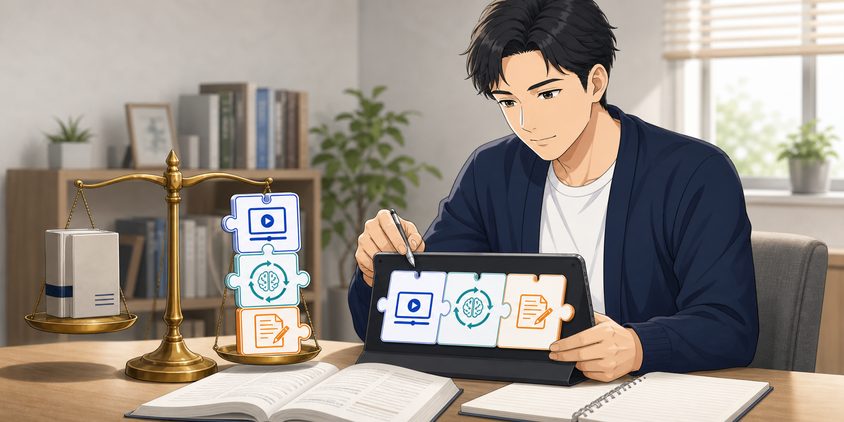 独学に講義・AI復習・記述添削を追加して費用対効果を考える男性