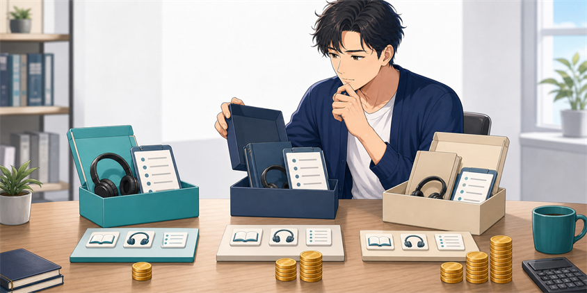 クレアール行政書士のコース構成と価格帯を整理する男性