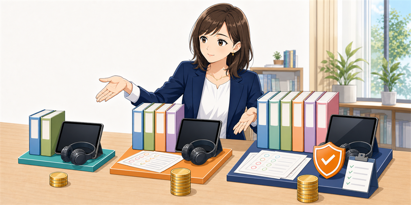 フォーサイト行政書士のコース構成と価格を整理する女性