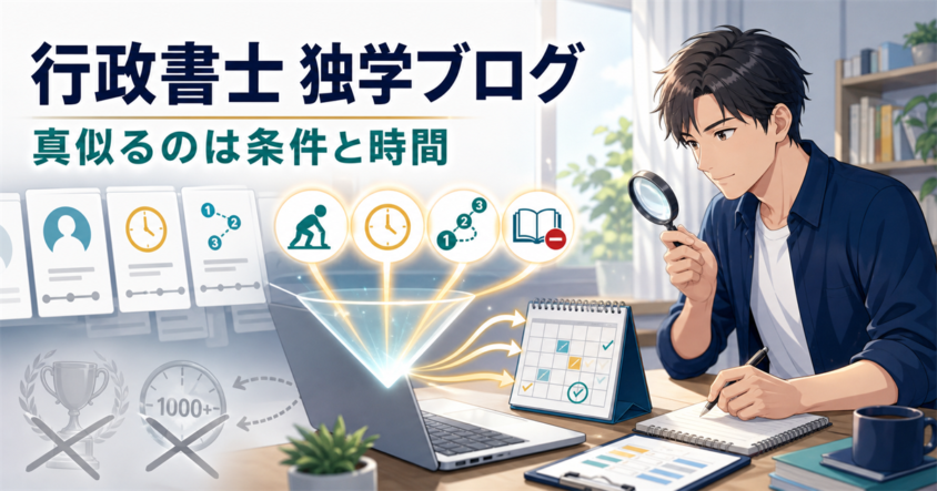 行政書士の独学ブログから条件と時間を読み取る学習者