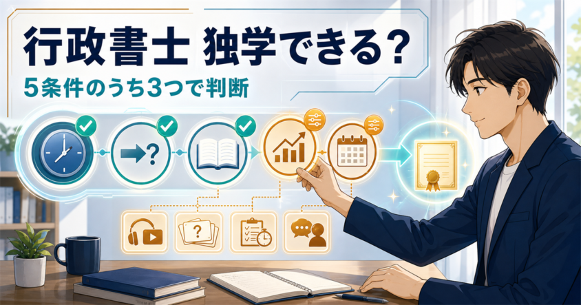 行政書士の独学適性を5条件で自己診断する学習者
