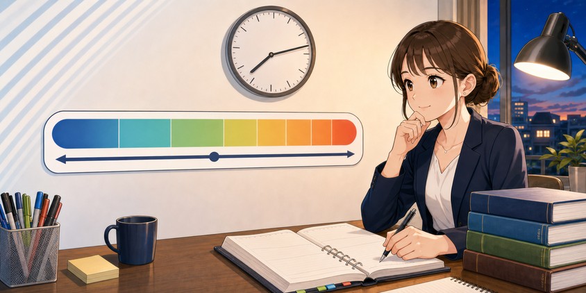 行政書士試験の総勉強時間を計画する女性受験生