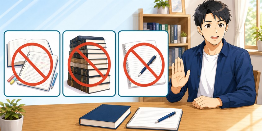 最初の1か月で不要な3つの学習を避ける男性受験生