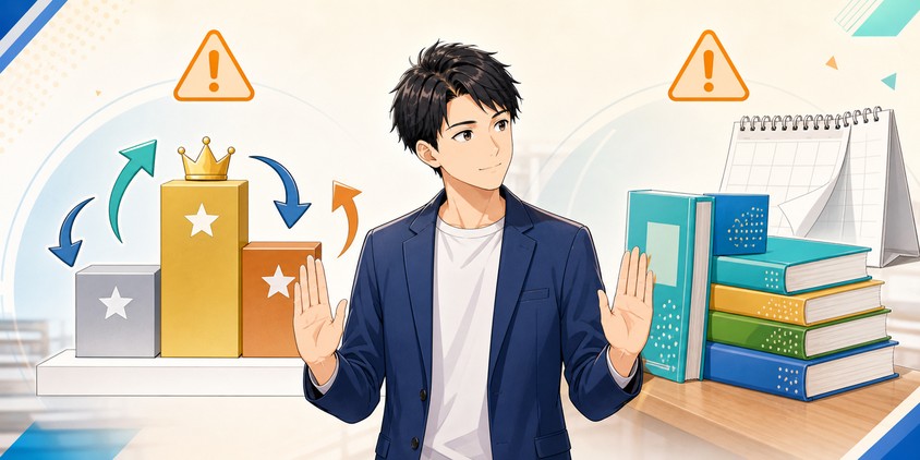 ランキングと毎年の改訂に注意する男性受験生